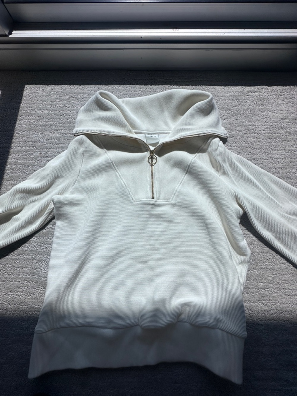 Varley Women's Cream Quarter-Zip Funnel Neck Pullover